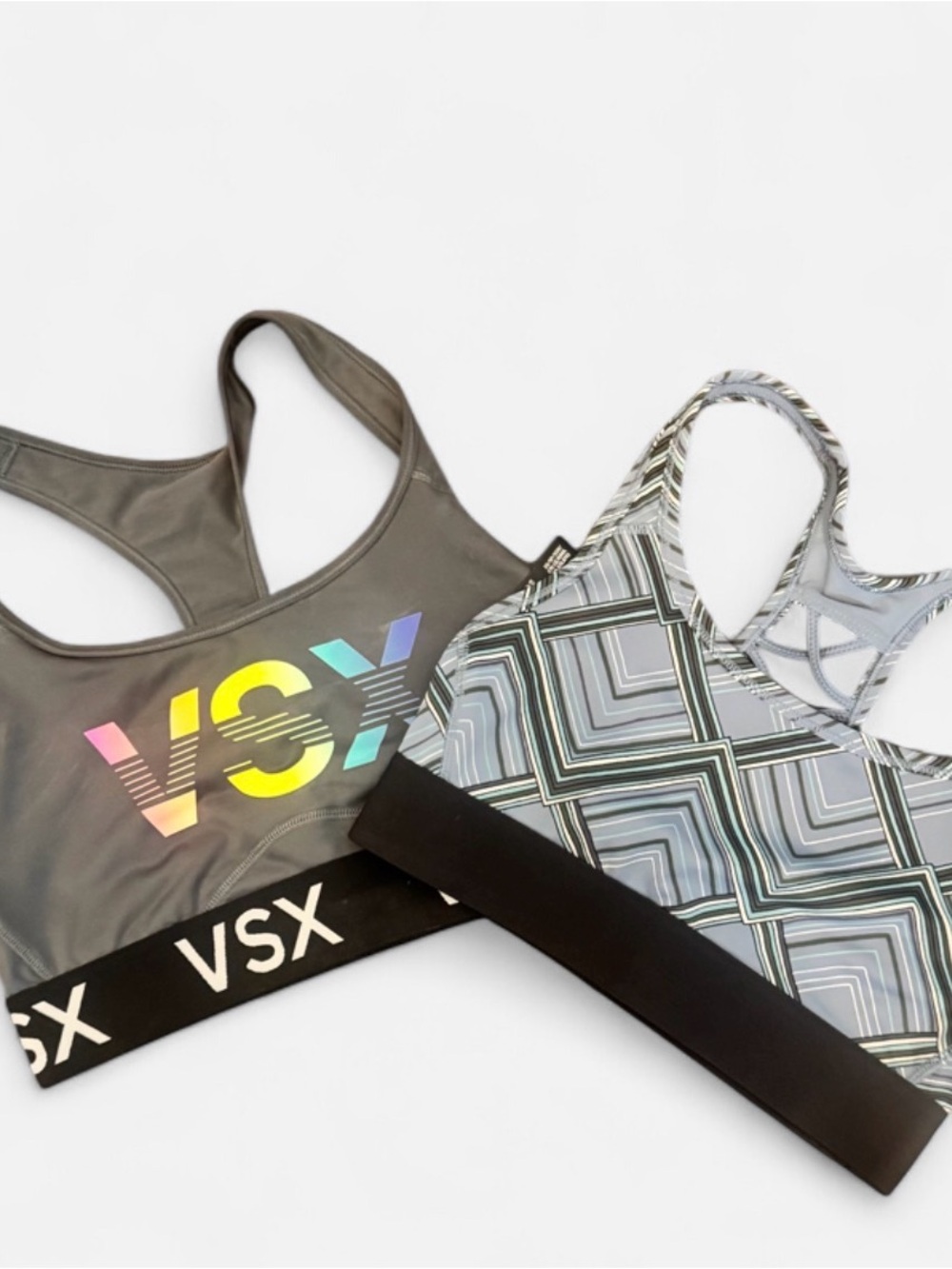 Victoria's Secret Sport Bras - Light Blue and Teal Stripes